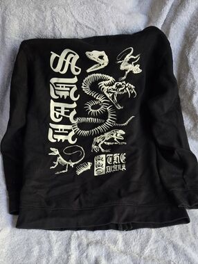 Vans Black Reptile Skeleton Graphic Hooded Sweatshirt - Black